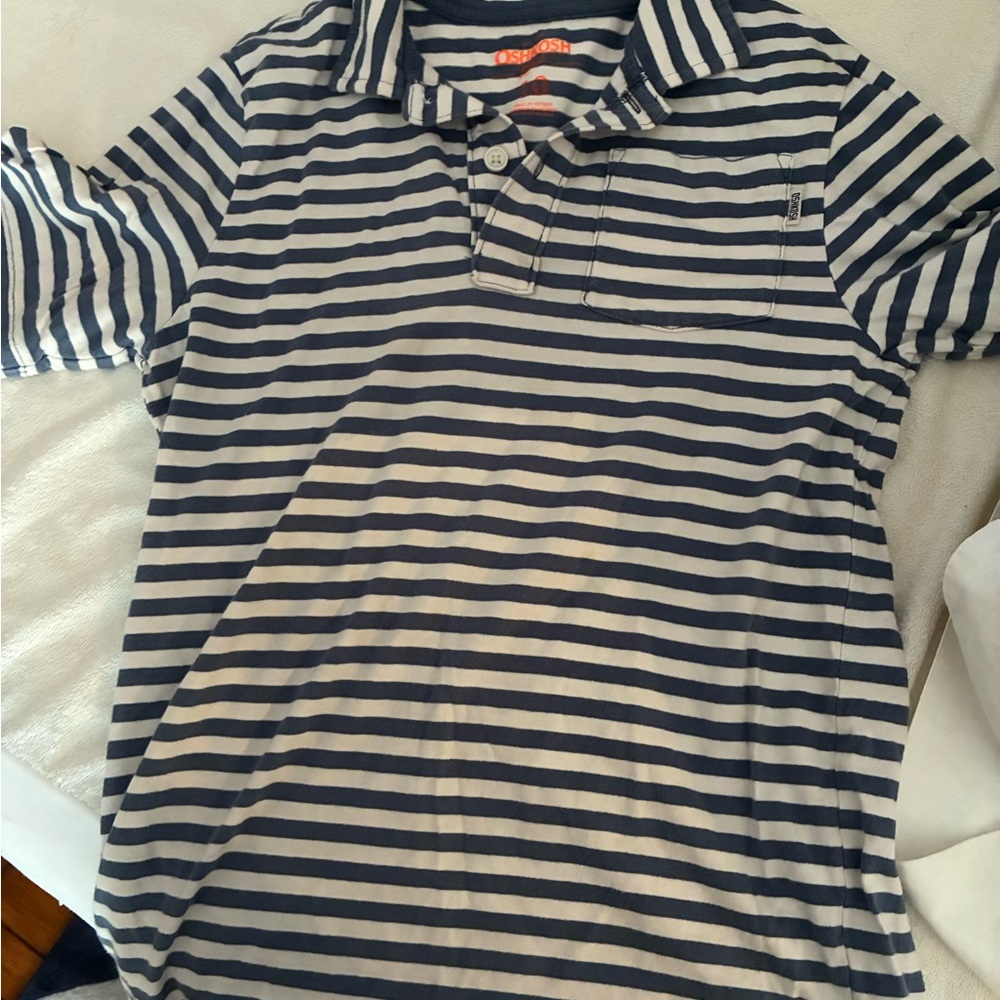 OshKosh B'gosh Navy and White Striped Shirt